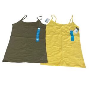 Primark Lot of 2 Stretch Plain Cami‎ Camisole Strappy Top Small New